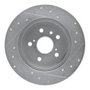 R1 99-03 Lexus RX300 Rear Left Drilled & Slotted Silver Brake Rotor