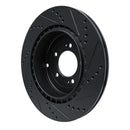 R1 08-15 Mitsubishi Lancer Front & Rear Drilled & Slotted Black Brake Rotor Set