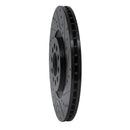 R1 00-06 Audi TT Quattro Front Right Drilled & Slotted Black Brake Rotor