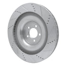 R1 08-09 Jaguar XKR Right Front Drilled & Slotted Silver Brake Rotor