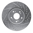 R1 07-16 Acura RDX Front Left Drilled & Slotted Silver Brake Rotor