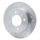 R1 04-09 Kia Spectra5 Rear Left Drilled & Slotted Silver Brake Rotor