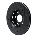 R1 90-92 Mercedes-Benz 300TE Front Left Drilled & Slotted Black Brake Rotor