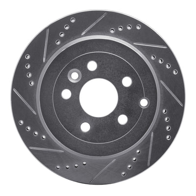 R1 08-12 Land Rover LR2 Rear Left Drilled & Slotted Silver Brake Rotor