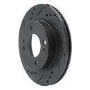 R1 14-15 Mitsubishi Mirage Front Left Drilled & Slotted Black Brake Rotor