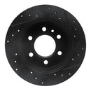 R1 07-18 Dodge Sprinter 2500 Front & Rear Drilled & Slotted Black Brake Rotor Set