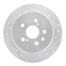 R1 96-99 Toyota Celica Rear Right Drilled & Slotted Silver Brake Rotor
