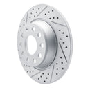 R1 05-18 Audi Q3 (Mexico) Rear Left Drilled & Slotted Geo-Carbon Rotor