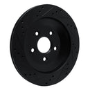 R1 04-07 Ford Freestar Rear Right Drilled & Slotted Black Brake Rotor