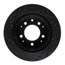 R1 69-83 Porsche 911 Rear Right Drilled & Slotted Black Brake Rotor