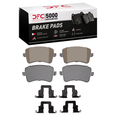 DFC 12-17 Audi Q5 Rear Drilled & Slotted Geoperformance Rotors 5000 Advanced Brake Pads w/Hardware