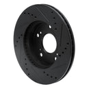 R1 12-15 Acura ILX Front Left Drilled & Slotted Black Brake Rotor