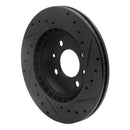 R1 87-93 Saab 9000 Front Left Drilled & Slotted Black Brake Rotor