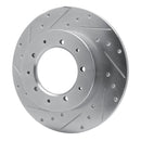R1 74-16 Land Rover Range Rover Rear Left Drilled & Slotted Silver Brake Rotor