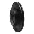 R1 15-20 Chevrolet Colorado Front Left Drilled & Slotted Black Brake Rotor