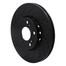 R1 14-20 Acura RLX Front Left Drilled & Slotted Black Brake Rotor