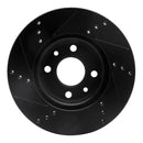 R1 09-19 Dodge Vision (Mexico) Front Right Drilled & Slotted Black Brake Rotor