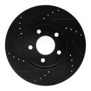 R1 05-10 Ford Mustang Front Right Drilled & Slotted Black Brake Rotor