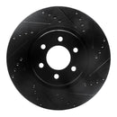 R1 92-02 Dodge Viper Front Right Drilled & Slotted Black Brake Rotor