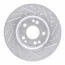 R1 90-92 Mercedes-Benz 300E Front Left Drilled & Slotted Silver Brake Rotor