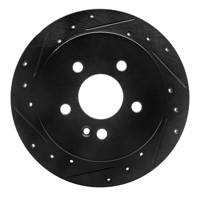R1 98-05 Mercedes-Benz ML320 Rear Right Drilled & Slotted Black Brake Rotor