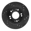 R1 90-05 Chrysler SEBRING Front Left Drilled & Slotted Black Brake Rotor