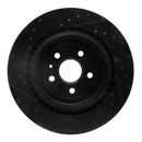 R1 09-15 Cadillac CTS Front & Rear Drilled & Slotted Black Brake Rotor Set