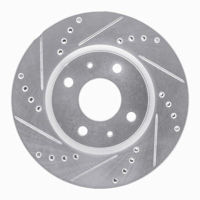 R1 83-93 Jaguar XJS Rear Left Drilled & Slotted Silver Brake Rotor