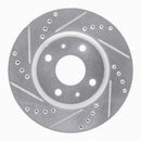 R1 83-93 Jaguar XJS Rear Left Drilled & Slotted Silver Brake Rotor