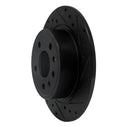 R1 99-10 Saab 9-5 Rear Right Drilled & Slotted Black Brake Rotor