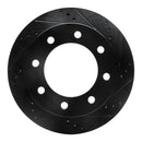 R1 99-05 Ford F-350 Super Duty 2WD Rear Right Drilled & Slotted Black Brake Rotor