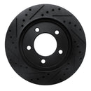 R1 97-02 Ford Expedition Front Right Drilled & Slotted Black Brake Rotor