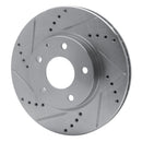 R1 14-24 Mazda CX-3 Front Left Drilled & Slotted Silver Brake Rotor