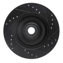 R1 84-87 Lincoln CONTINENTAL Front Left Drilled & Slotted Black Brake Rotor