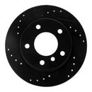 R1 03-06 BMW Z4 Rear Left Drilled & Slotted Black Brake Rotor