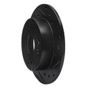 R1 98-02 Acura CL Rear Right Drilled & Slotted Black Brake Rotor