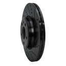 R1 08-25 Audi A4 Quattro Front Right Drilled & Slotted Black Brake Rotor