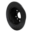 R1 07-12 Lexus ES350 Rear Right Drilled & Slotted Black Brake Rotor