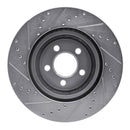 R1 05-23 Chrysler 300 Front Right Drilled & Slotted Silver Brake Rotor