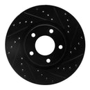 R1 04-15 Mazda 5 Front Right Drilled & Slotted Black Brake Rotor