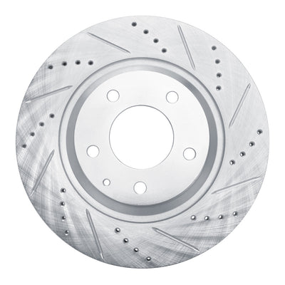 R1 04-11 Mazda RX-8 Rear Right Drilled & Slotted Silver Brake Rotor
