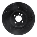 R1 09-14 Mini Cooper (Excl Clubman) Front Left Drilled & Slotted Black Brake Rotor