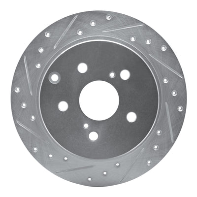 R1 12-20 Toyota Mirai Rear Left Drilled & Slotted Silver Brake Rotor