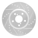 R1 17-23 Subaru Impreza Front Right Drilled & Slotted Silver Brake Rotor