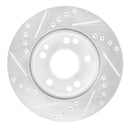 R1 87-93 Mercedes-Benz 190E Front Right Drilled & Slotted Silver Brake Rotor