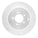 R1 08-15 Mitsubishi Lancer Rear Right Drilled & Slotted Silver Brake Rotor