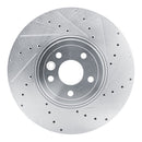 R1 16-24 Jaguar XF Front Right Drilled & Slotted Silver Brake Rotor