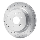 R1 03-08 Infiniti G35 Rear Drilled & Slotted Silver Brake Rotor Set