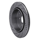 R1 08-12 Land Rover LR2 Rear Right Drilled & Slotted Silver Brake Rotor