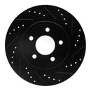 R1 05-14 Ford Mustang Rear Right Drilled & Slotted Black Brake Rotor